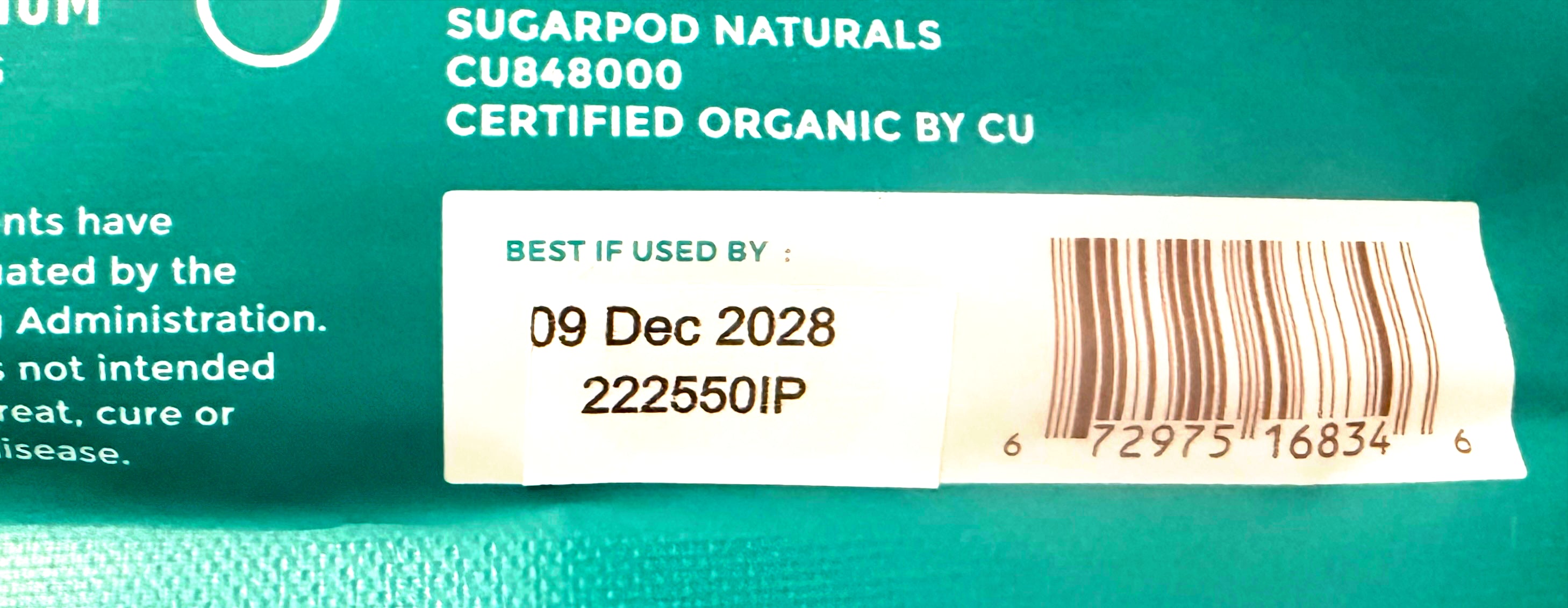 Lactation Moringa Superfood Powder packet backside